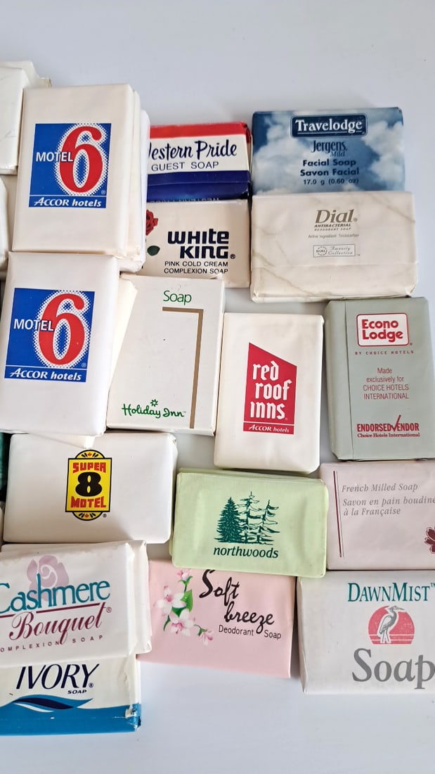 70 Assorted Hotel Brand Soap Bars Lot Motel 6, North Woods, Cashmere Bouquet, Safeguard, Dial - 3