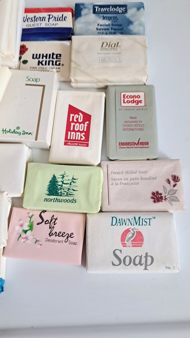 70 Assorted Hotel Brand Soap Bars Lot Motel 6, North Woods, Cashmere Bouquet, Safeguard, Dial - 4