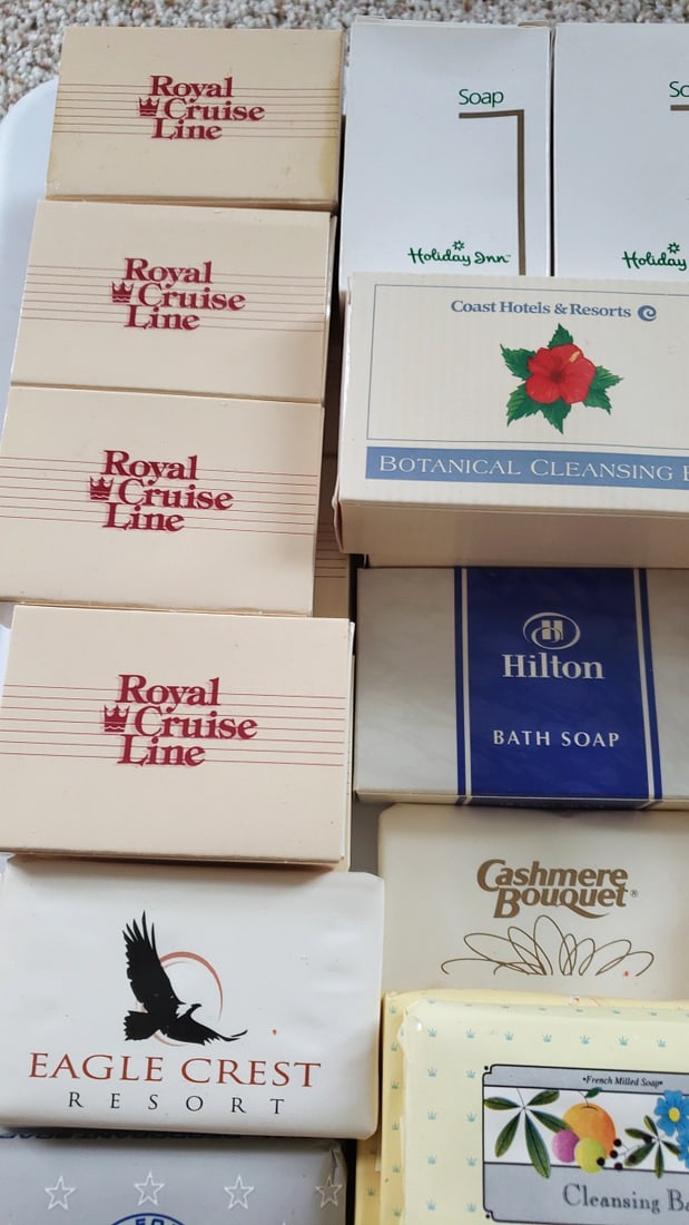 55 Vintage Hotel Travel Soap Bar Lot Royal Cruise Line Hilton Holiday Inn Safeguard Ivory - 2