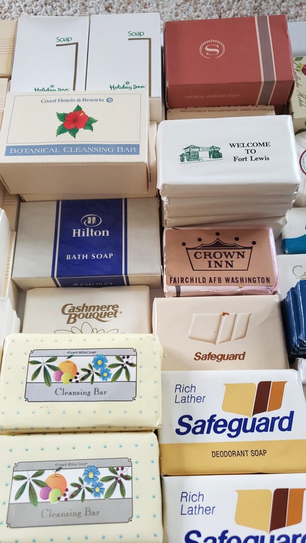 55 Vintage Hotel Travel Soap Bar Lot Royal Cruise Line Hilton Holiday Inn Safeguard Ivory - 6