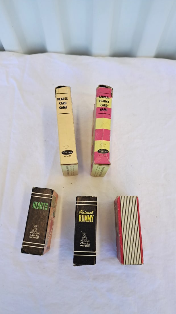 Whitman & Peter Pan Card Games Lot Of 5: Hearts, Animal Rummy, Old Maid - 2