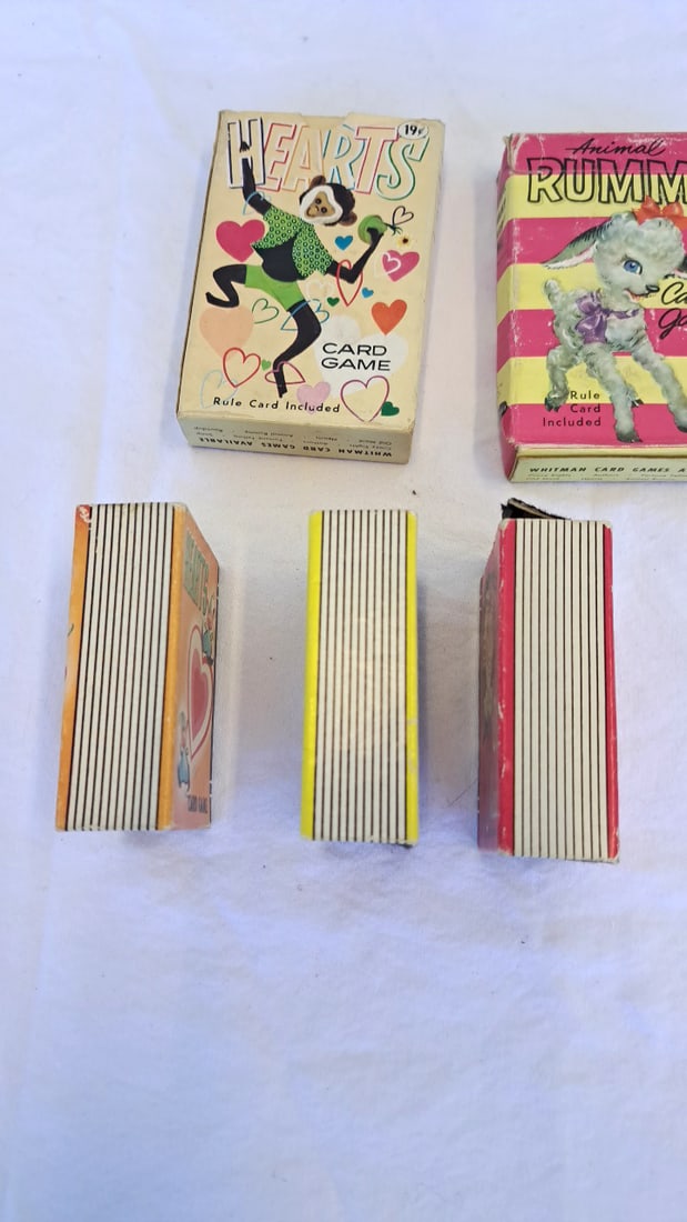 Whitman & Peter Pan Card Games Lot Of 5: Hearts, Animal Rummy, Old Maid - 4