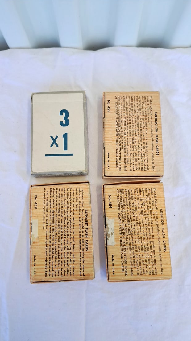 Vintage Whitman Warren Paper Products Built-rite Flash Cards Lot Alphabet Addition Subtraction Mu... - 2