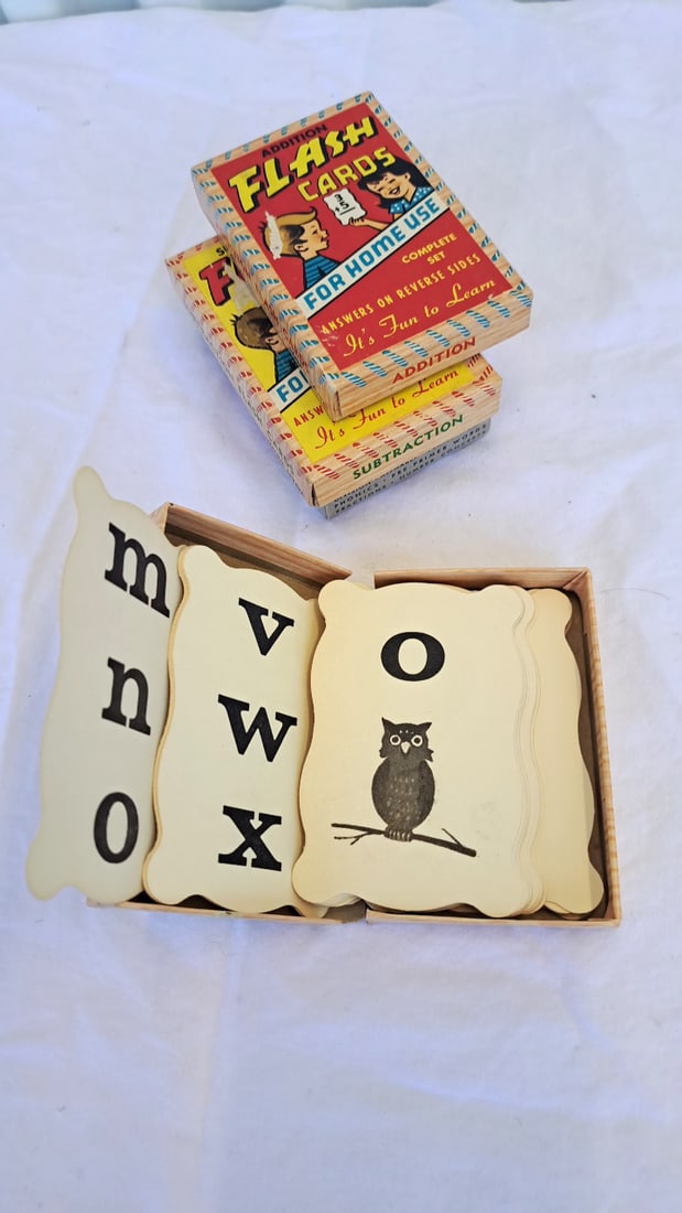 Vintage Whitman Warren Paper Products Built-rite Flash Cards Lot Alphabet Addition Subtraction Mu... - 4
