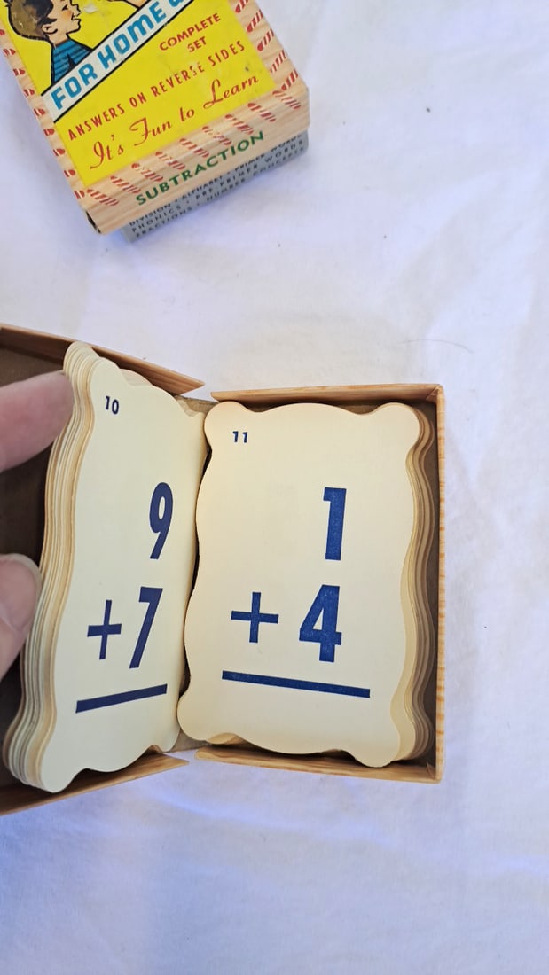 Vintage Whitman Warren Paper Products Built-rite Flash Cards Lot Alphabet Addition Subtraction Mu... - 7