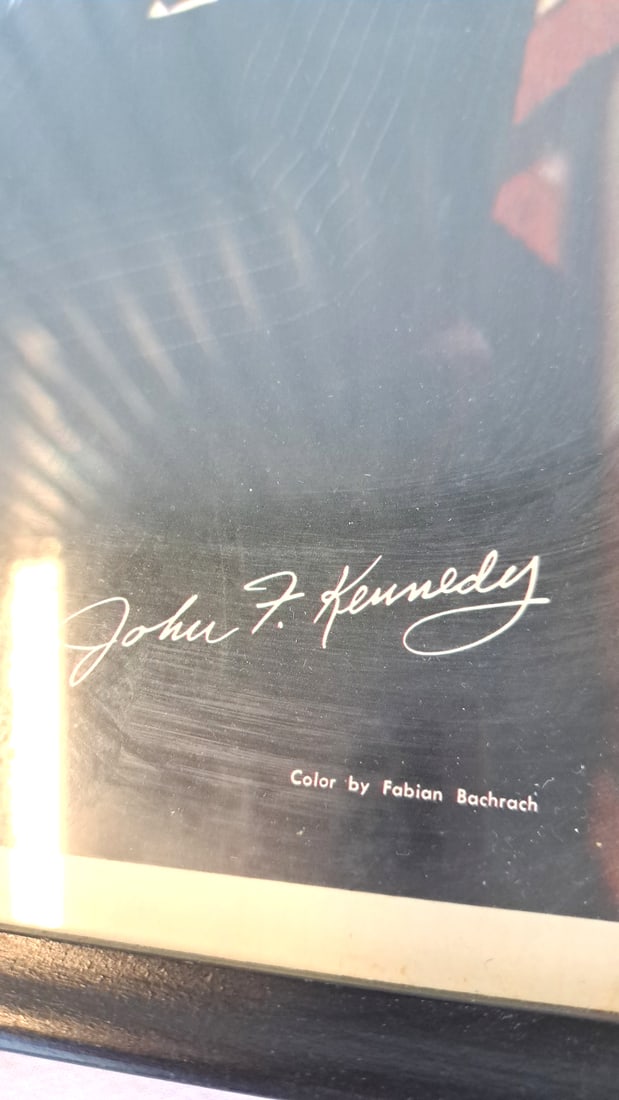 John F. Kennedy Flame Of Hope Candle In Box & Framed Jfk Portrait Fabian Bachrach - 12