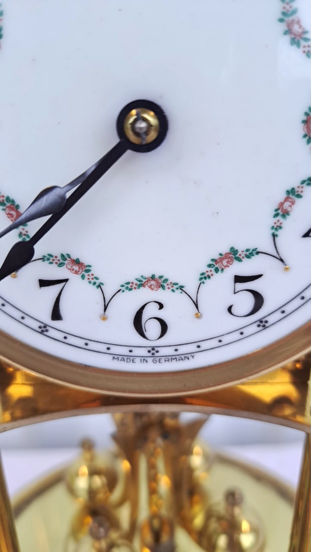Kundo Kieninger & Obergfell German Brass 400-day Anniversary Clock With Glass Dome - 2