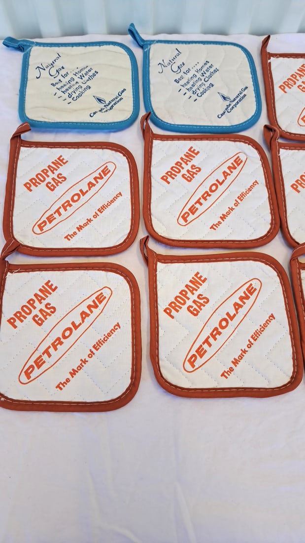 9 Quilted Advertising Pot Holders Petrolane Propane Gas Cascade Natural Gas - 3
