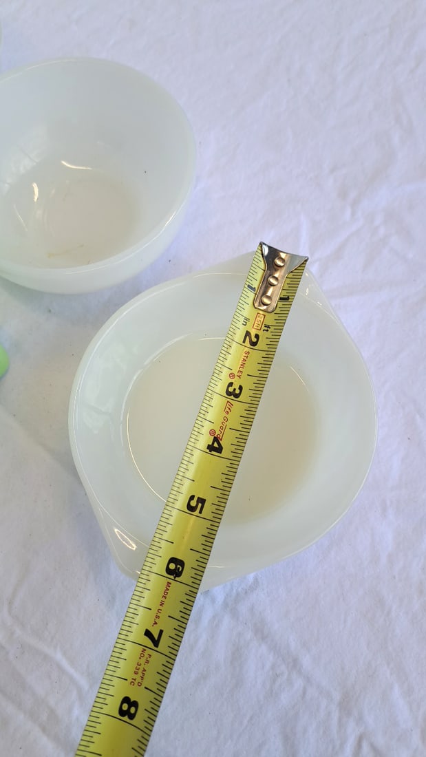 Green Jadeite Square Lidded Refrigerator Dish 9 Anchor Hocking White Milk Glass Swirl Bowls - 4
