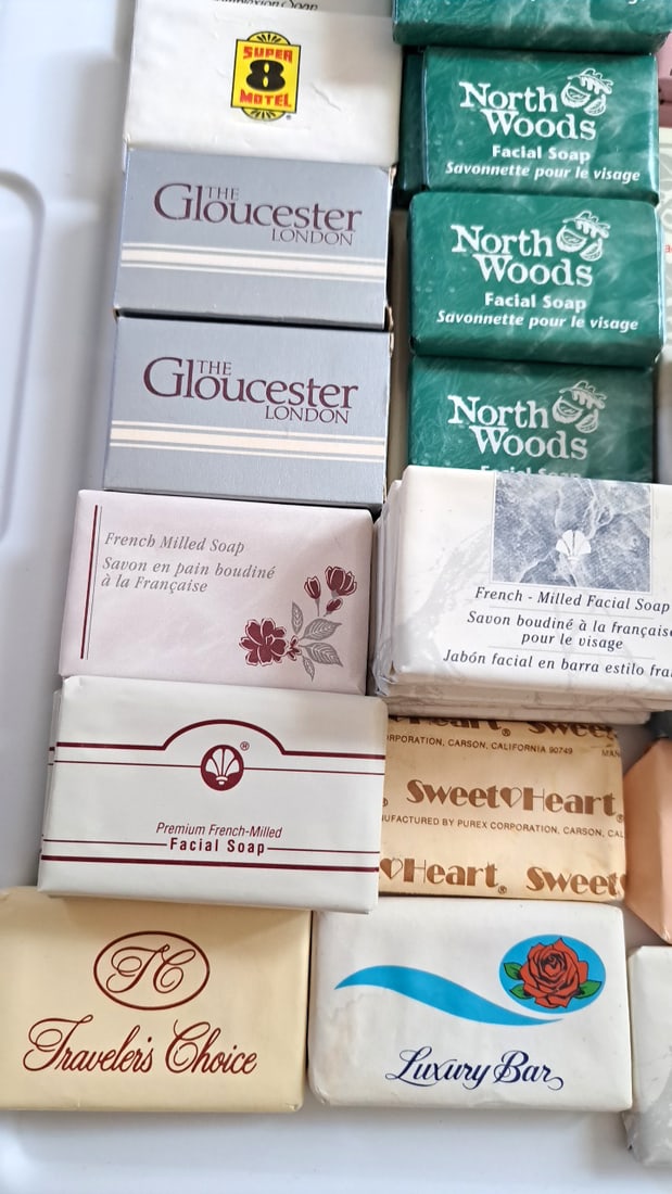 70 Mixed Hotel Motel Facial Soap Bars Lot North Woods Dial Cashmere Bouquet Motel 6 Travelodge Mi... - 3
