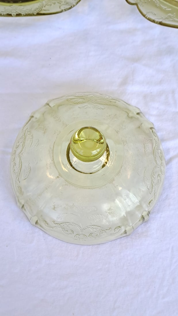 Amber Madrid Depression Glass Serving Dishes And Others - 2