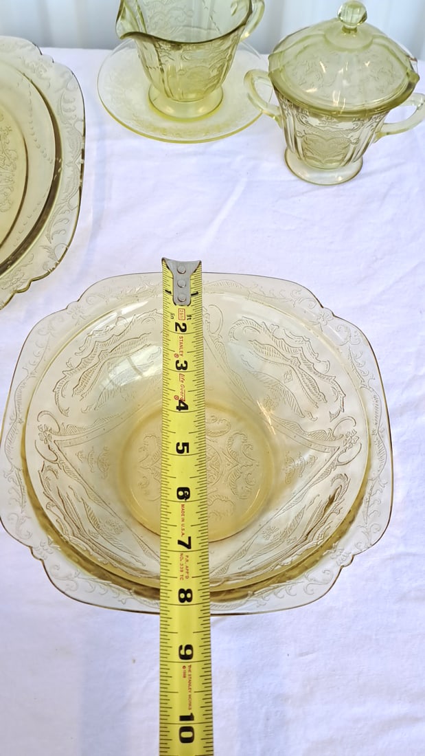 Amber Madrid Depression Glass Serving Dishes And Others - 6