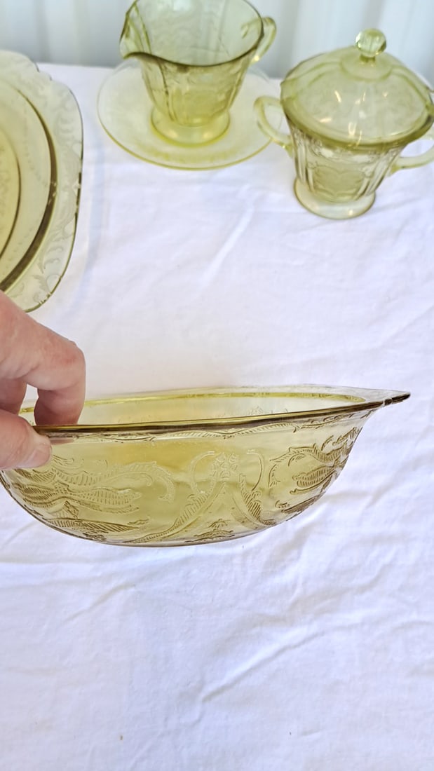 Amber Madrid Depression Glass Serving Dishes And Others - 7