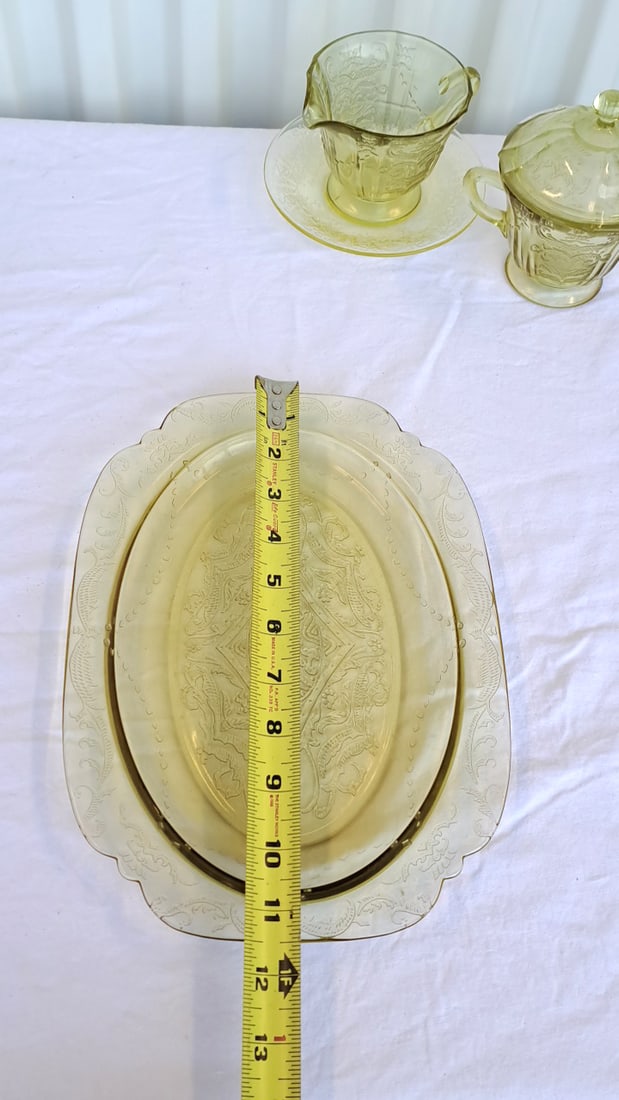 Amber Madrid Depression Glass Serving Dishes And Others - 8