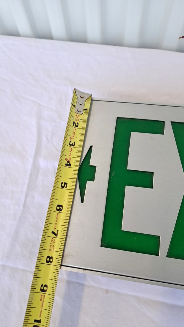 Double-sided Green Exit Sign With Directional Arrows And Metal Frame - 8