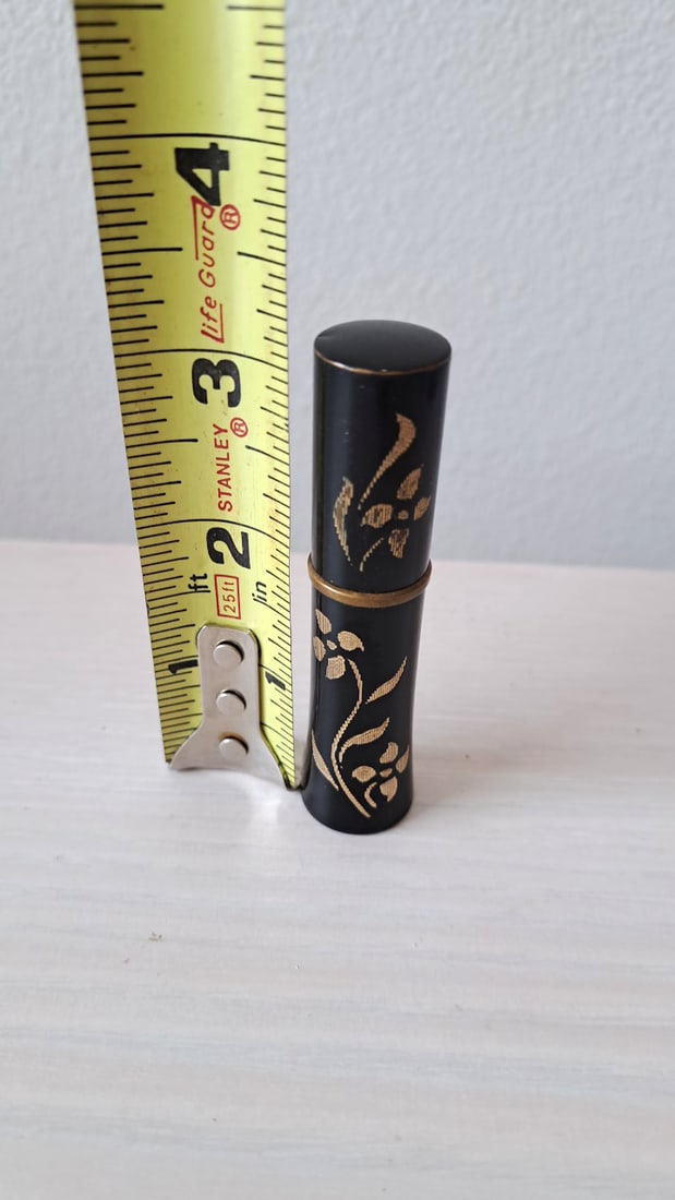 Vintage Lyric Perfume Rollerball Bottle With Gold Floral Design - 2