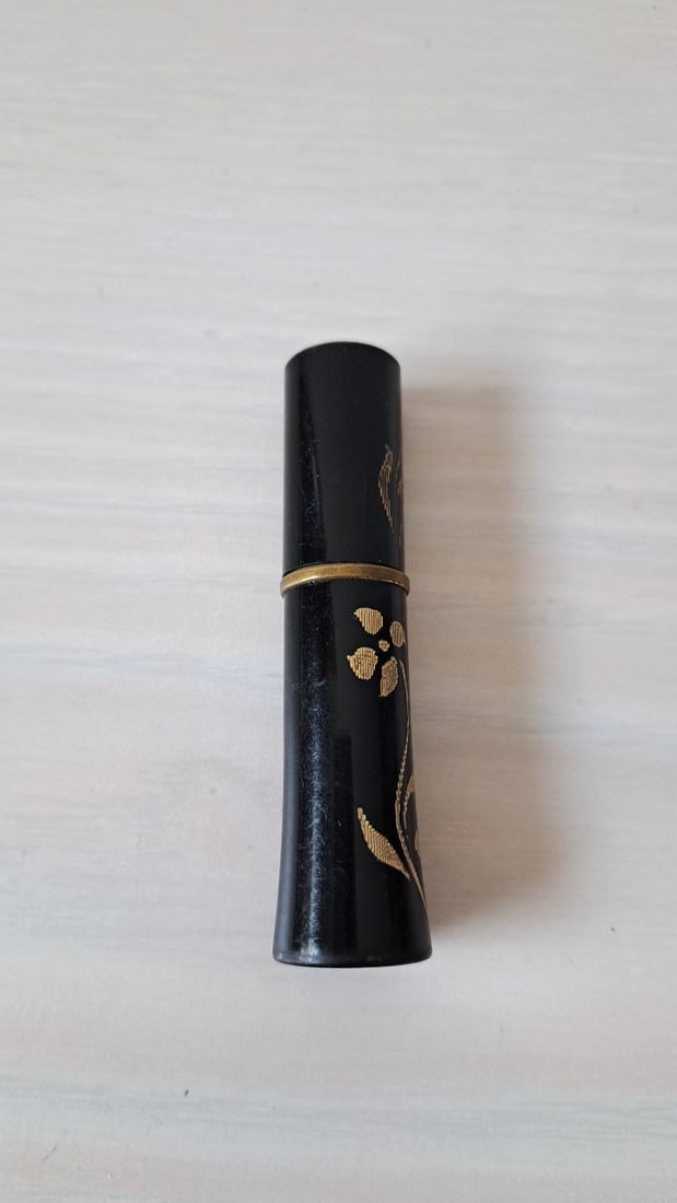 Vintage Lyric Perfume Rollerball Bottle With Gold Floral Design - 3