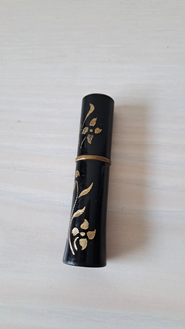Vintage Lyric Perfume Rollerball Bottle With Gold Floral Design - 5