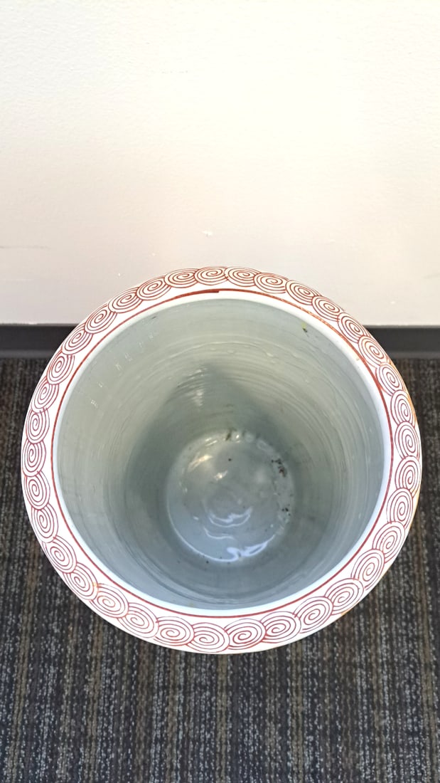 Chinese Porcelain Umbrella Stand With Floral Landscape Panels - 5