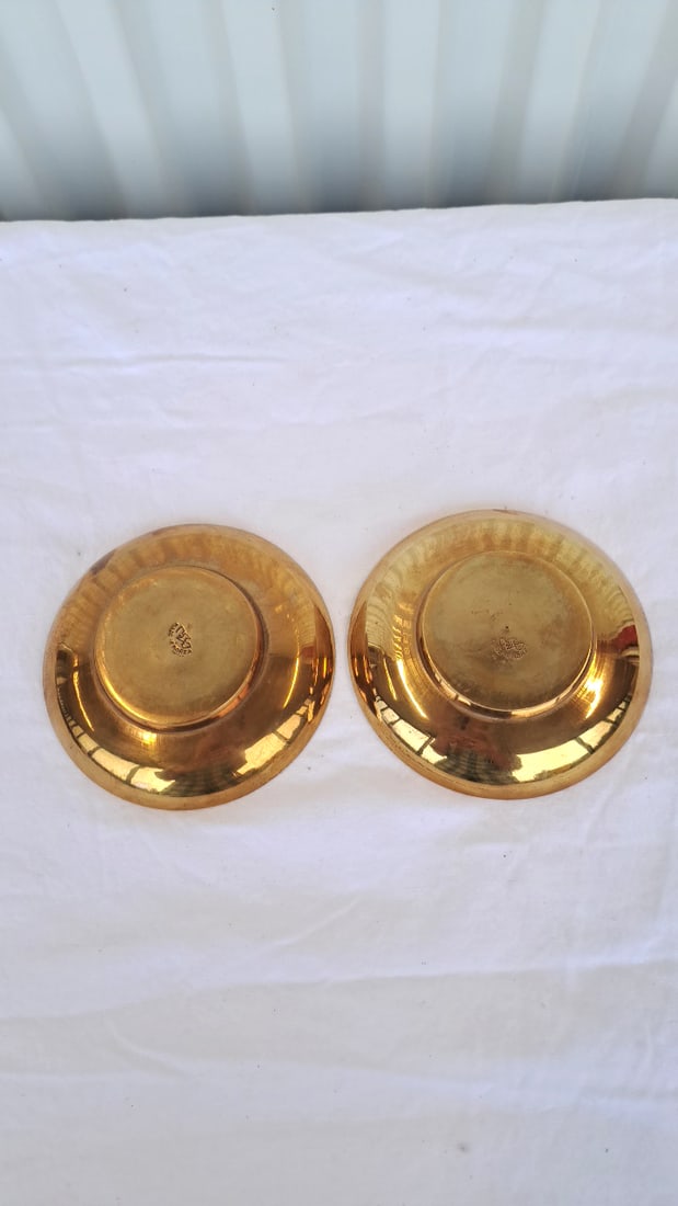 Pair Of Made In Korea Brass Zodiac Animal Decorative Bowls - 4