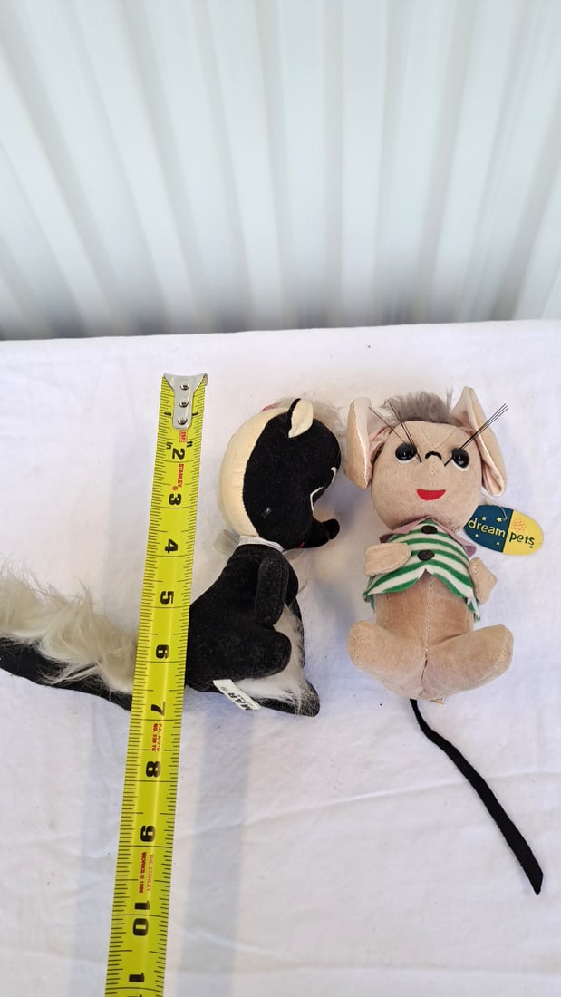 Dream Pets Kamar Plush Lot Of 3 Mouse Reindeer Black Skunk - 16
