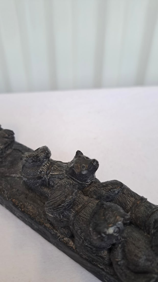 A Wolf Original Soapstone Eskimo With Dog Sled - 5