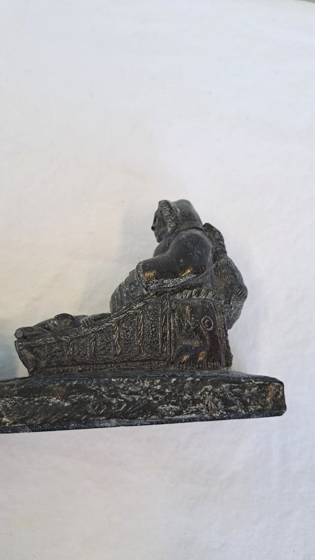 A Wolf Original Soapstone Eskimo With Dog Sled - 7