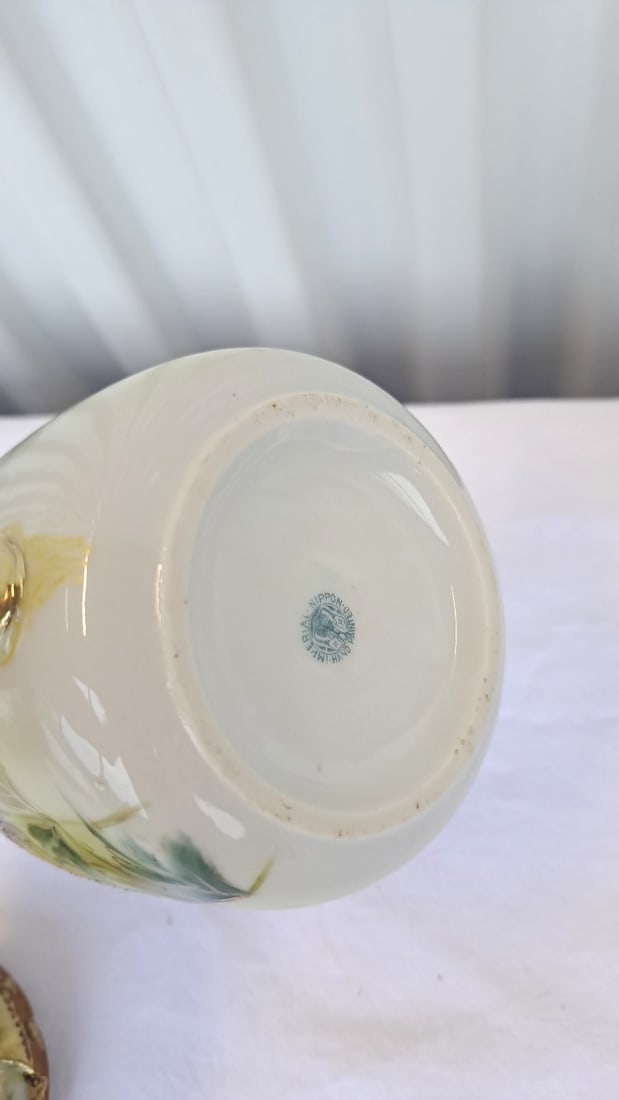 Hand Painted Nippon Porcelain Teapot And Pot With Ladle - 9