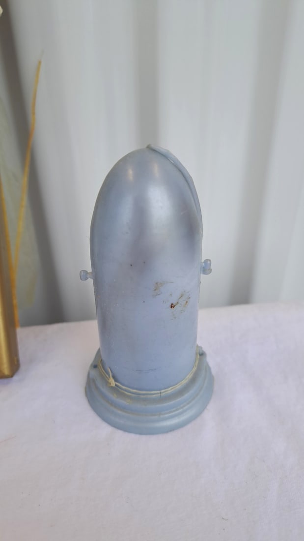 Virgin Mary Religious Decor Lot: Frosted Glass Statue, Framed Madonna & Child Art, Mini Shrine - 4