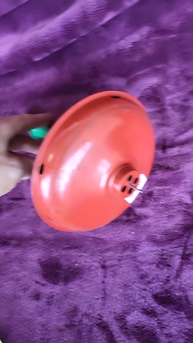 Tin Litho Clock Face Spinning Top Toy With Green Handle And Red Base - 4