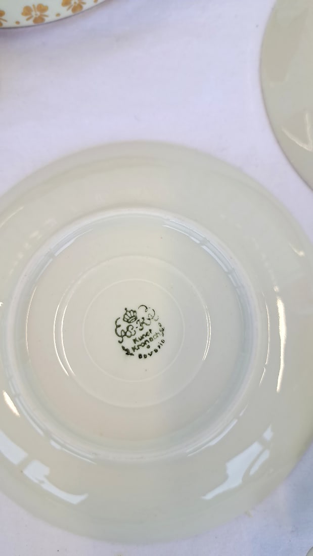 Al Ka Kunst Kronach Small Teacups And Limoges Style Covered Bowl Tea Cups, Saucers Covered Dish, Go - 14
