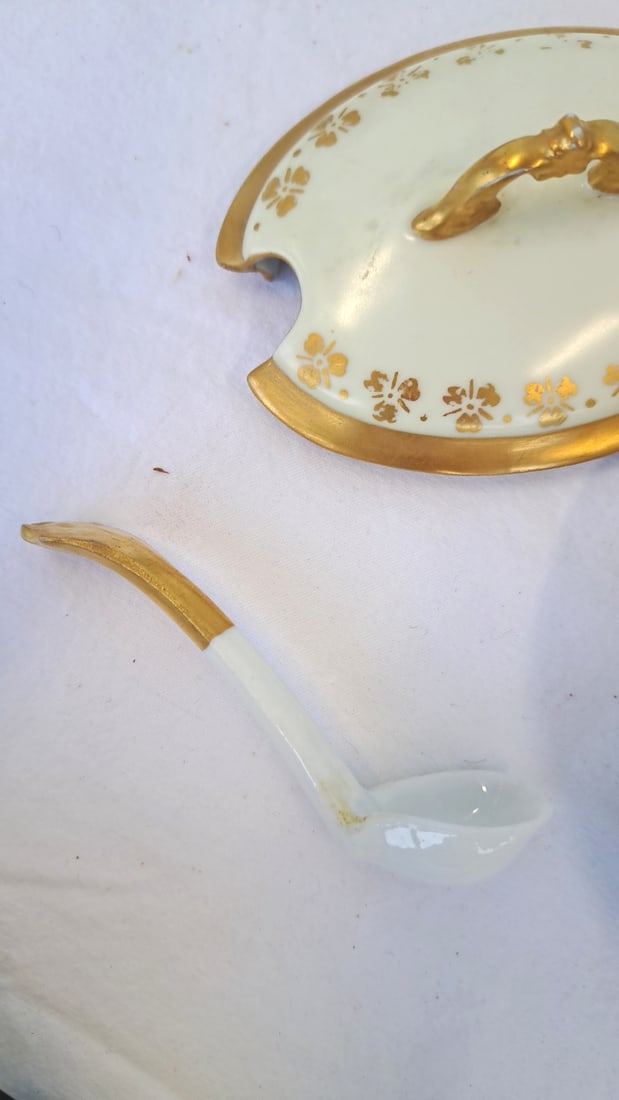 Al Ka Kunst Kronach Small Teacups And Limoges Style Covered Bowl Tea Cups, Saucers Covered Dish, Go - 7