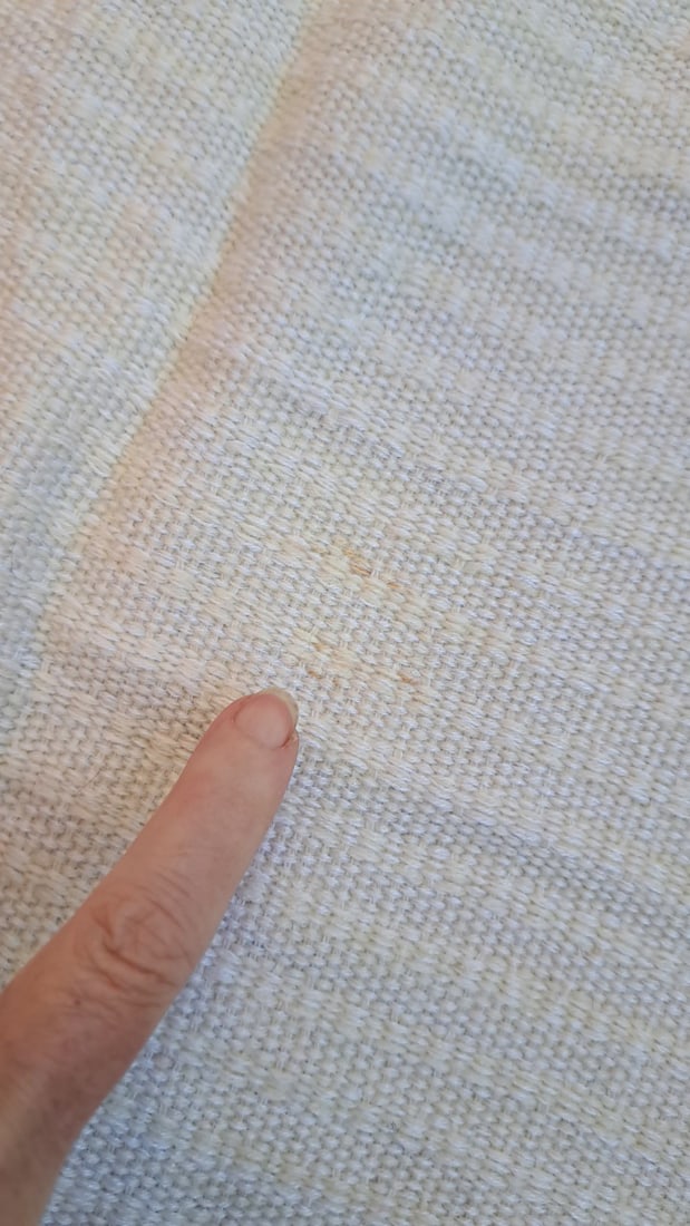 Olene Kimballl Hand Woven Ivory Pink Border Fringed Throw 36 X 60 In - 7
