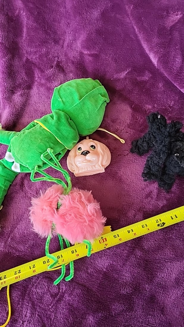 Russ Berrie I'm A Bedbug Pink Plush Bug, Green Cloth Doll & Dog Ornament Lot - 5