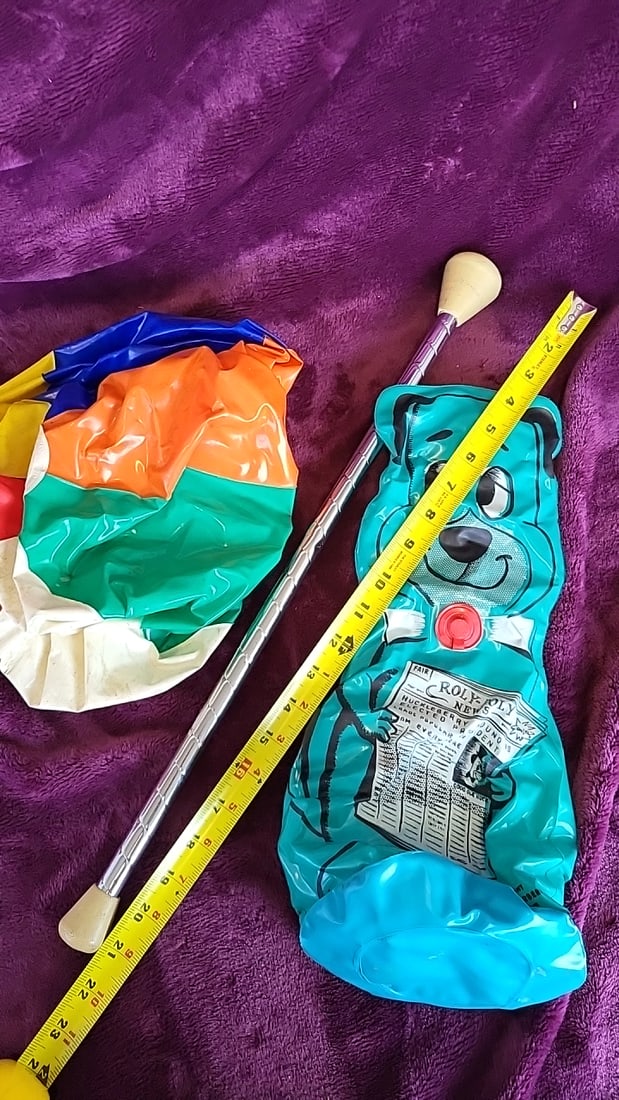 Hanna-barbera Huckleberry Hound Pixie & Dixie Inflatable Vinyl Toy Lot Ball Baton - 5