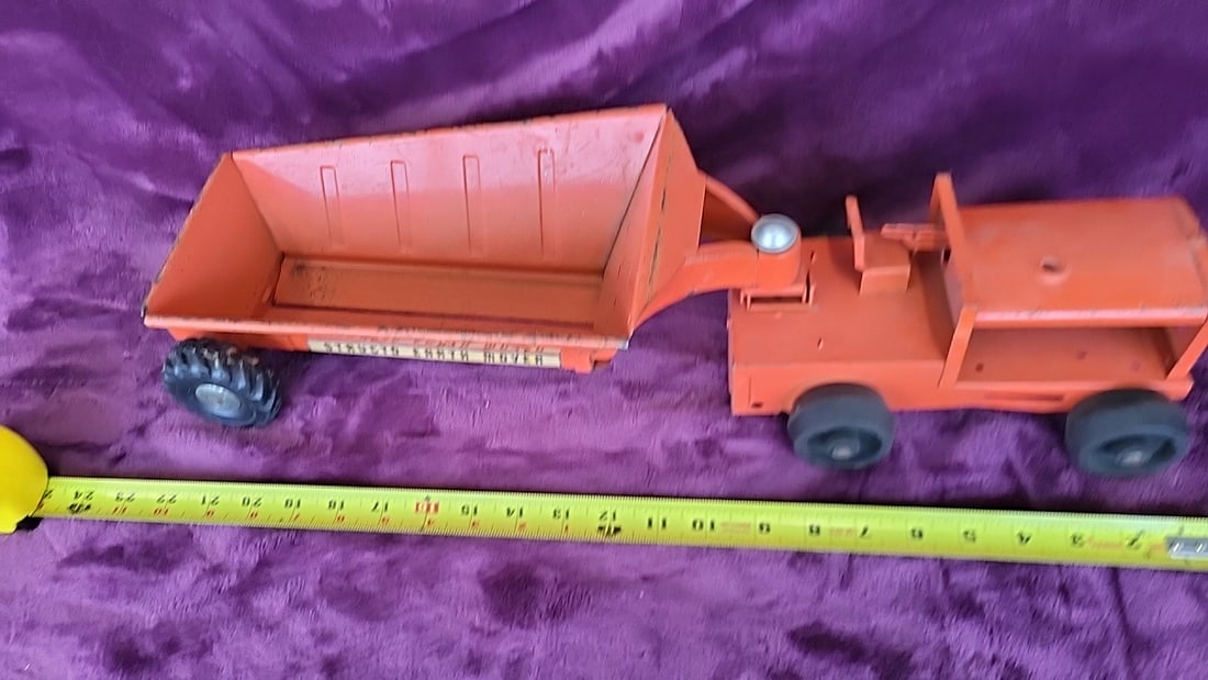 Structo Earth Mover Orange Pressed Steel Toy Scraper - 5