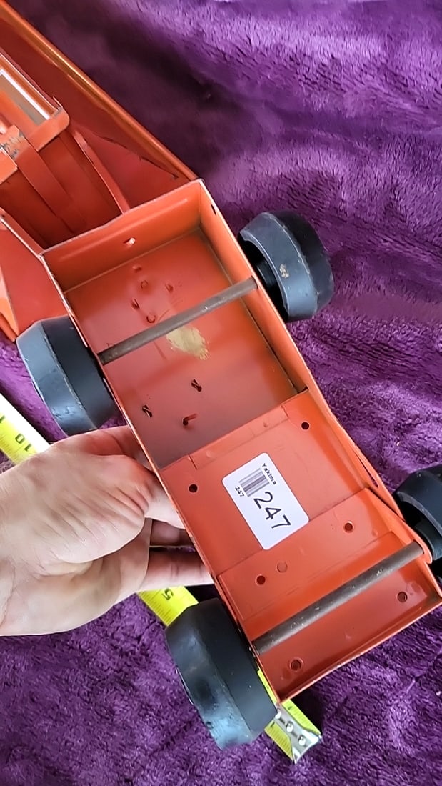 Structo Earth Mover Orange Pressed Steel Toy Scraper - 8