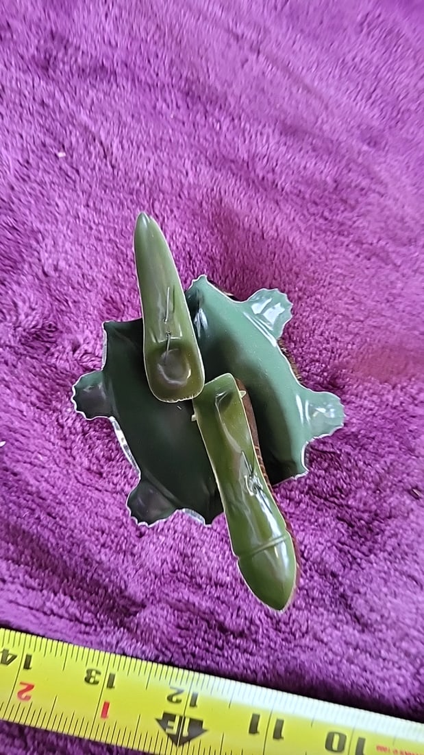 Tin Litho Nodding Turtle Toy Figurine Brown Shell Green Underside 4 In - 4