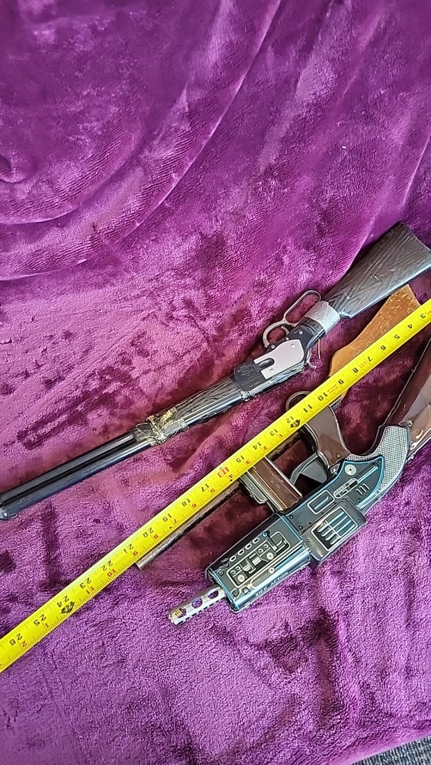 Cragstan Automatic Machine Gun Kick Action Toy Rifle & Two Toy Rifle Lot - 5