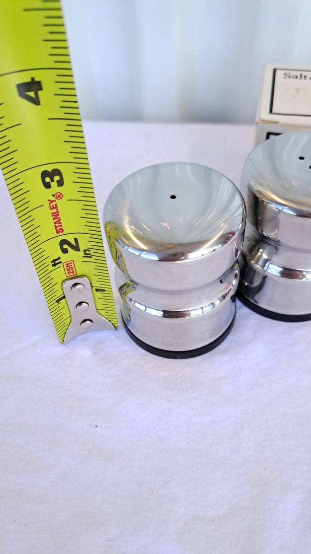 Kalmar Designs Danish 18-8 Stainless Steel Salt Pepper Shakers With Box - 2