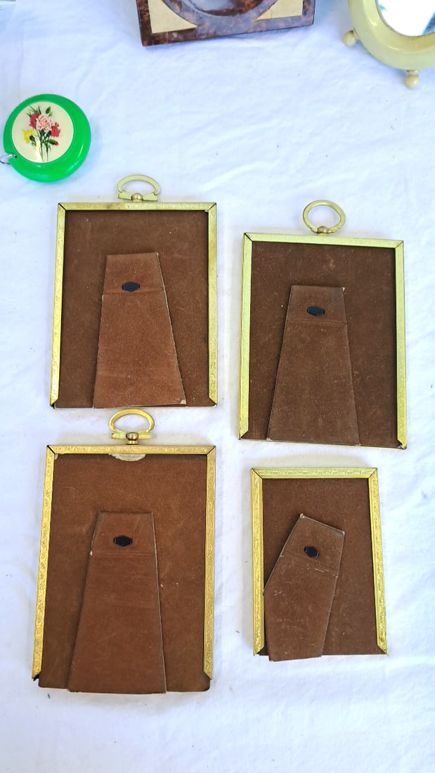Gold Tone Photo Frames, Oval Mirror Holly Hobbie Floral Scented Sachet Pin Cushion Lot - 4