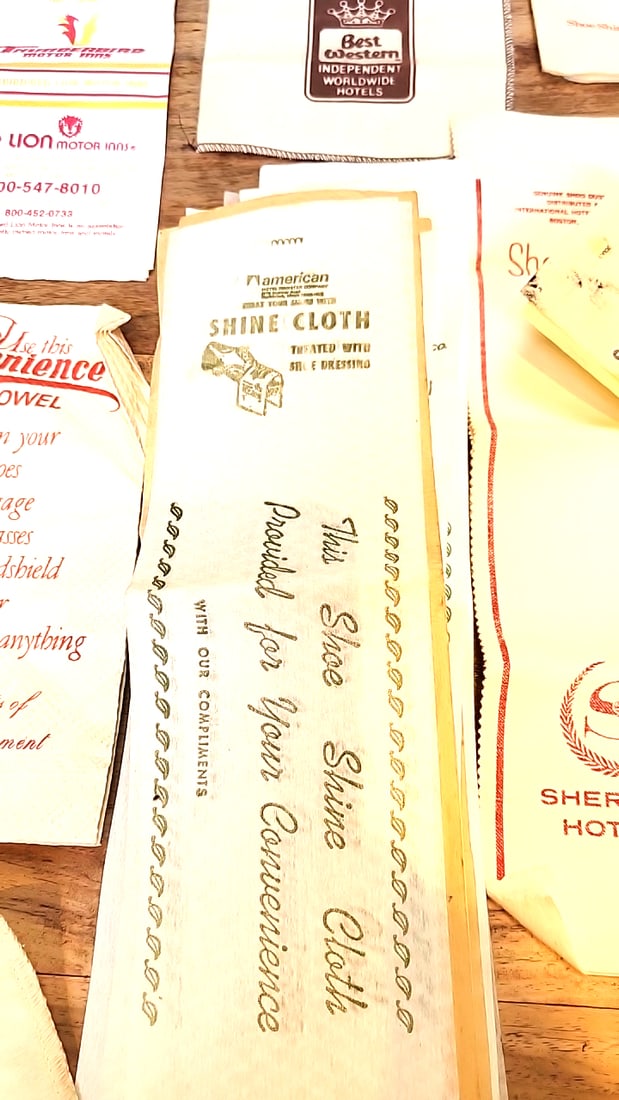 Vintage Hotel Motel Shoe Shine Cloth Towel Lot Best Western, Sheraton, Red Lion, Holiday Inn. Vint - 2