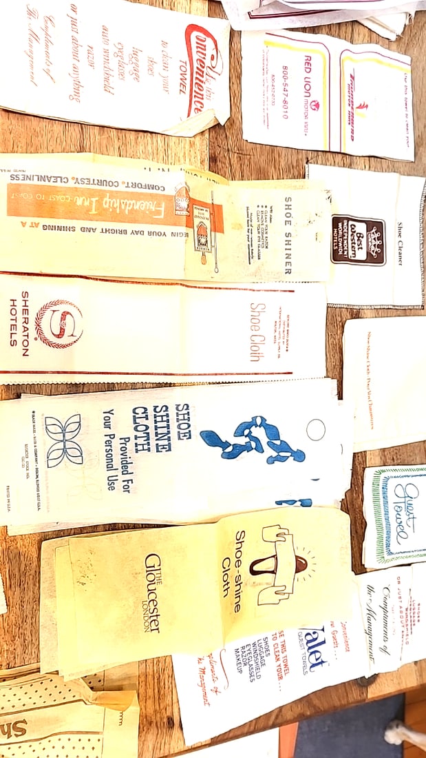 Vintage Hotel Motel Shoe Shine Cloth Towel Lot Best Western, Sheraton, Red Lion, Holiday Inn. Vint - 3