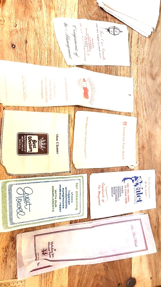 Vintage Hotel Motel Shoe Shine Cloth Towel Lot Best Western, Sheraton, Red Lion, Holiday Inn. Vint - 5