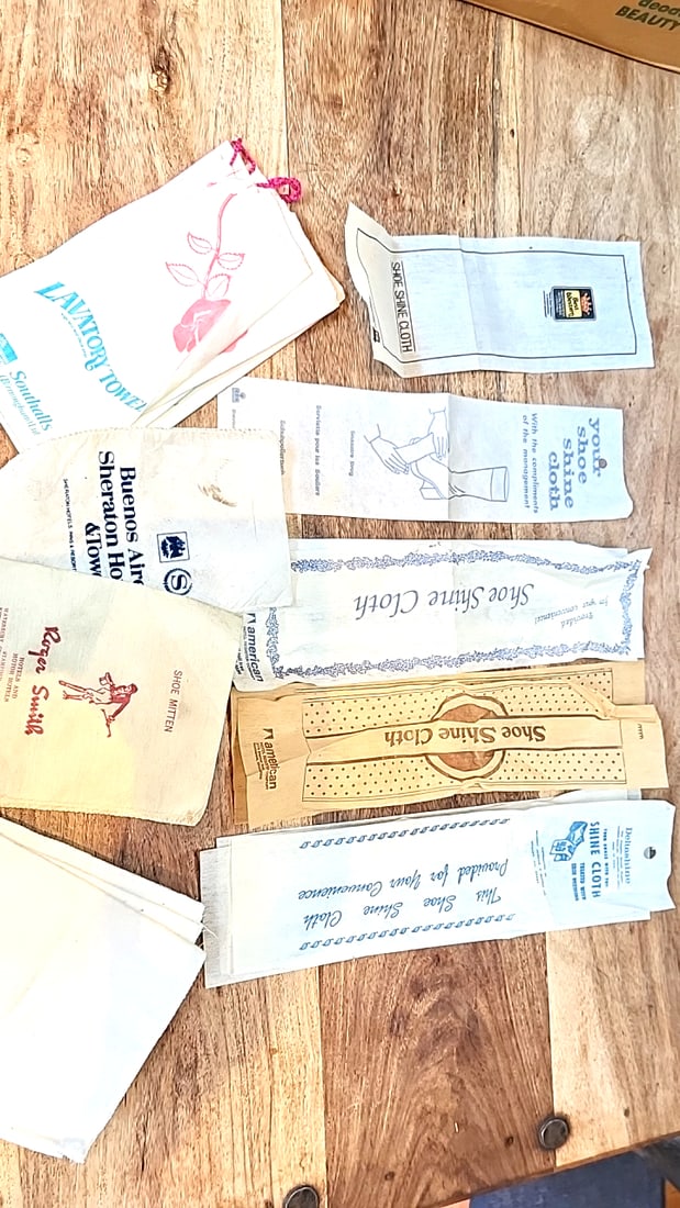 Vintage Hotel Motel Shoe Shine Cloth Towel Lot Best Western, Sheraton, Red Lion, Holiday Inn. Vint - 6