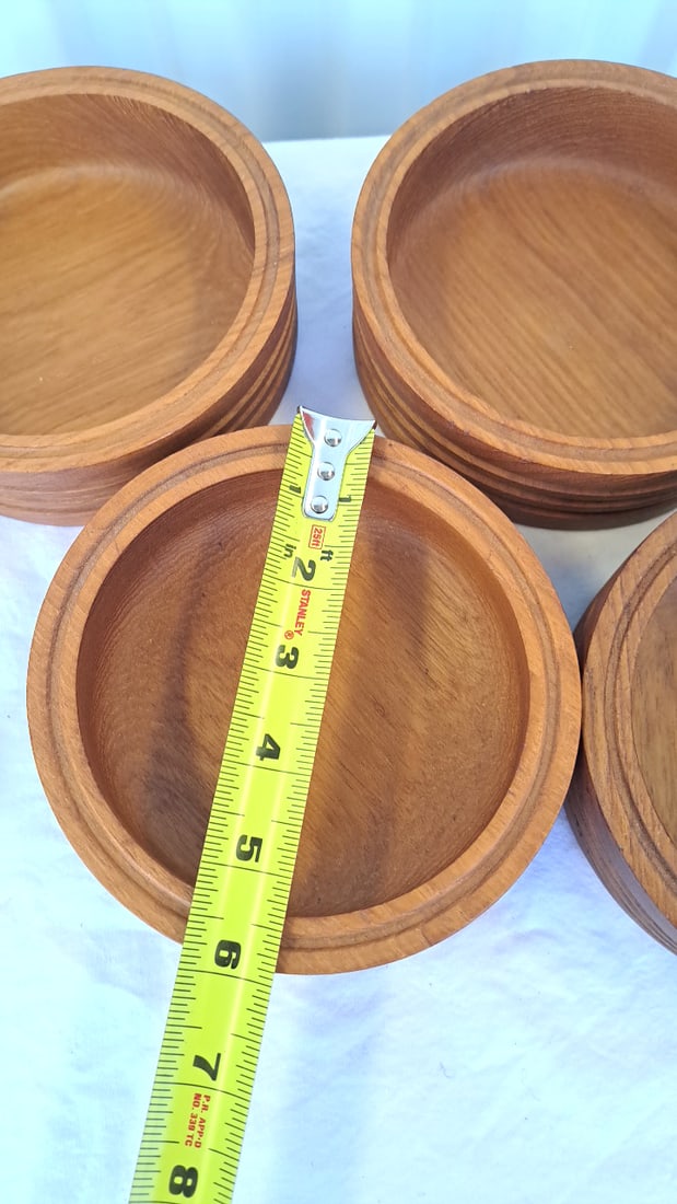 Kalmar Designs Set Of 4 Solid Teakwood Round Bowls, Thailand - 4