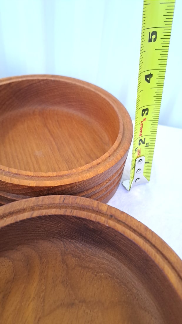 Kalmar Designs Set Of 4 Solid Teakwood Round Bowls, Thailand - 5