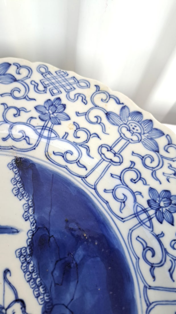 Chinese Blue White Hunters Plate With Handle - 5
