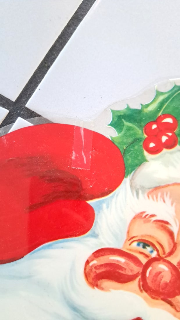 Christmas Cardboard Die-cut Wall Decorations Santa Elf Snowman Wreath Lot - 7