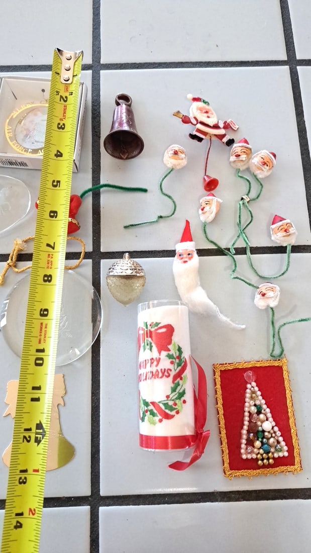 Christmas Ornament Lot Santa Heads 1987 Noel Bell Air Force Academy Ornaments - 11